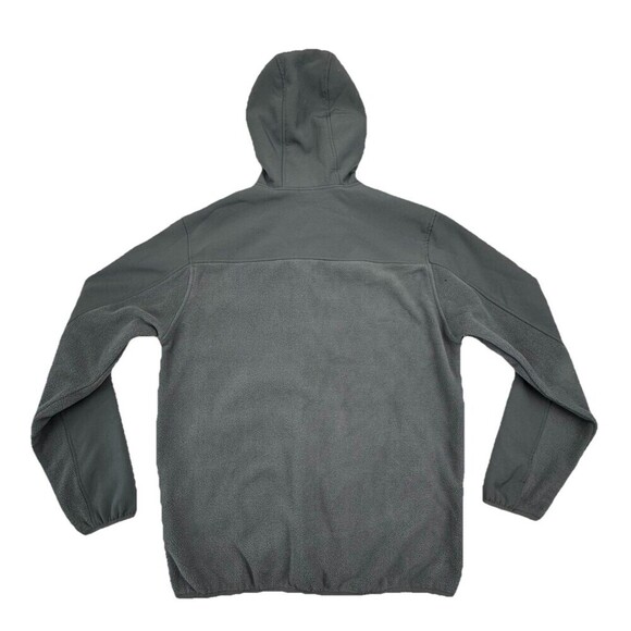 Reebok Gray Full Zip Hooded Fleece Jacket Mens Size Medium Gym Running Athletic - Picture 3 of 9